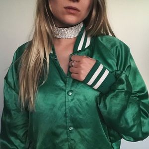 RESELL - • 💙vintage green satin  jacket 💙